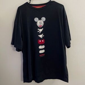 Vintage 90s History Iceberg Embroidered Mickey Mouse T-Shirt Casual Men's